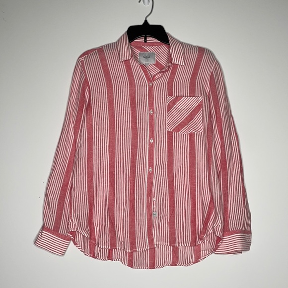 Rails Charli Button Down Shirt Linen blend striped sz XS‎ - Picture 1 of 6